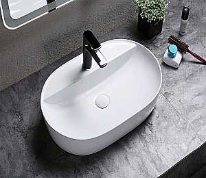 Раковина накладная Ceramalux N 61 D1346 белая купить в интернет-магазине Sanbest