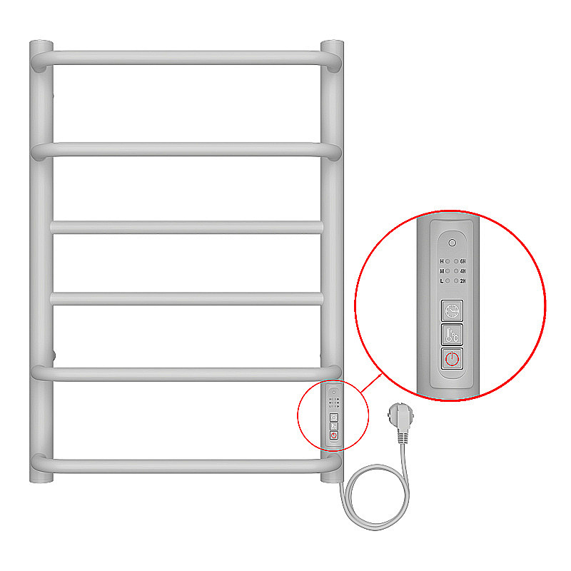 Полотенцесушитель электрический Azario MILAN П6 400х600 AZ90846W белый купить в интернет-магазине сантехники Sanbest