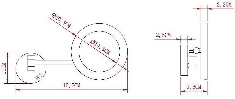 Зеркало косметическое LED Aquanet 1806DMB купить в интернет-магазине сантехники Sanbest