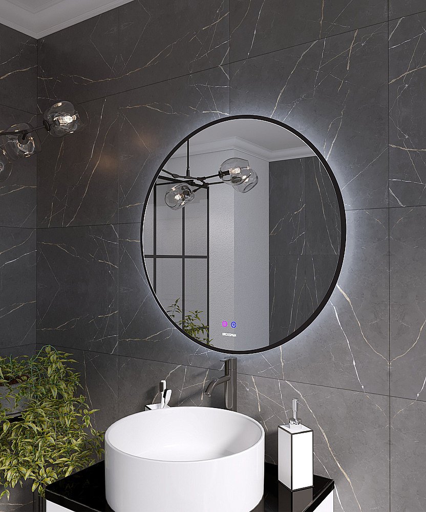 Зеркало Grossman COSMO-норма BLACK 70 1970702 в ванную от интернет-магазине сантехники Sanbest