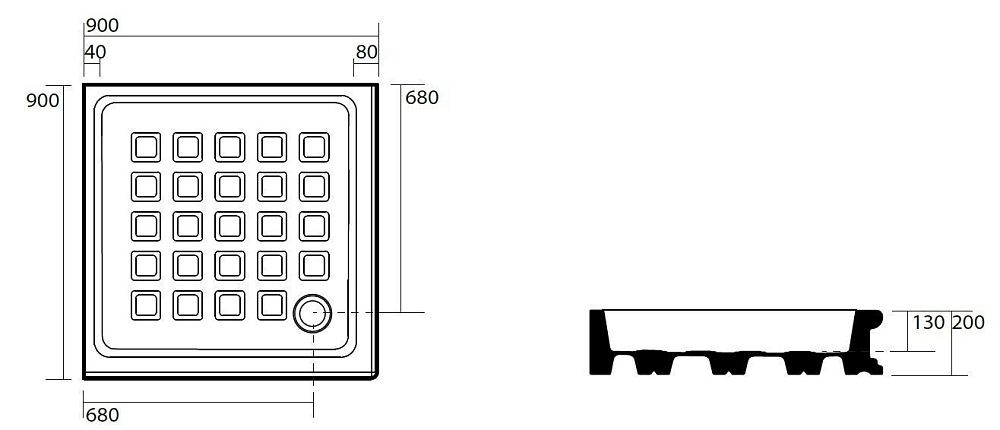 Душевой поддон Kerasan Retro 1338 90х90 купить в интернет-магазине Sanbest