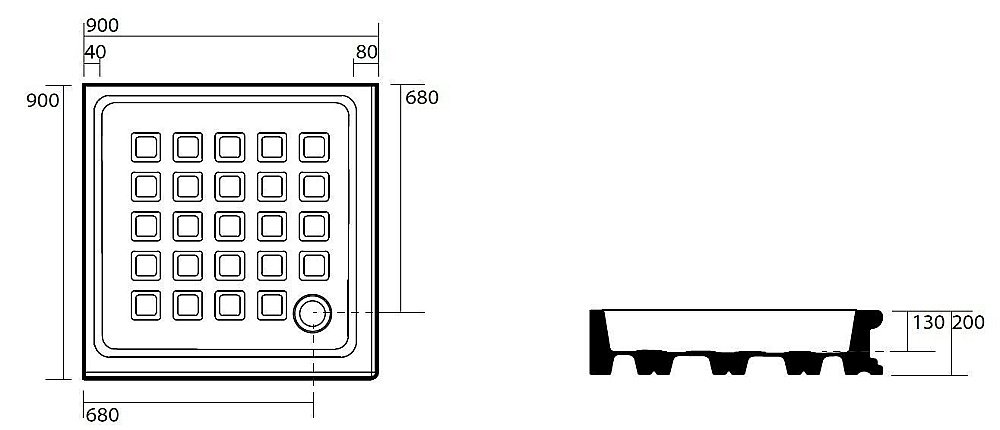 Душевой поддон Kerasan Retro 133801 90х90 белый купить в интернет-магазине Sanbest