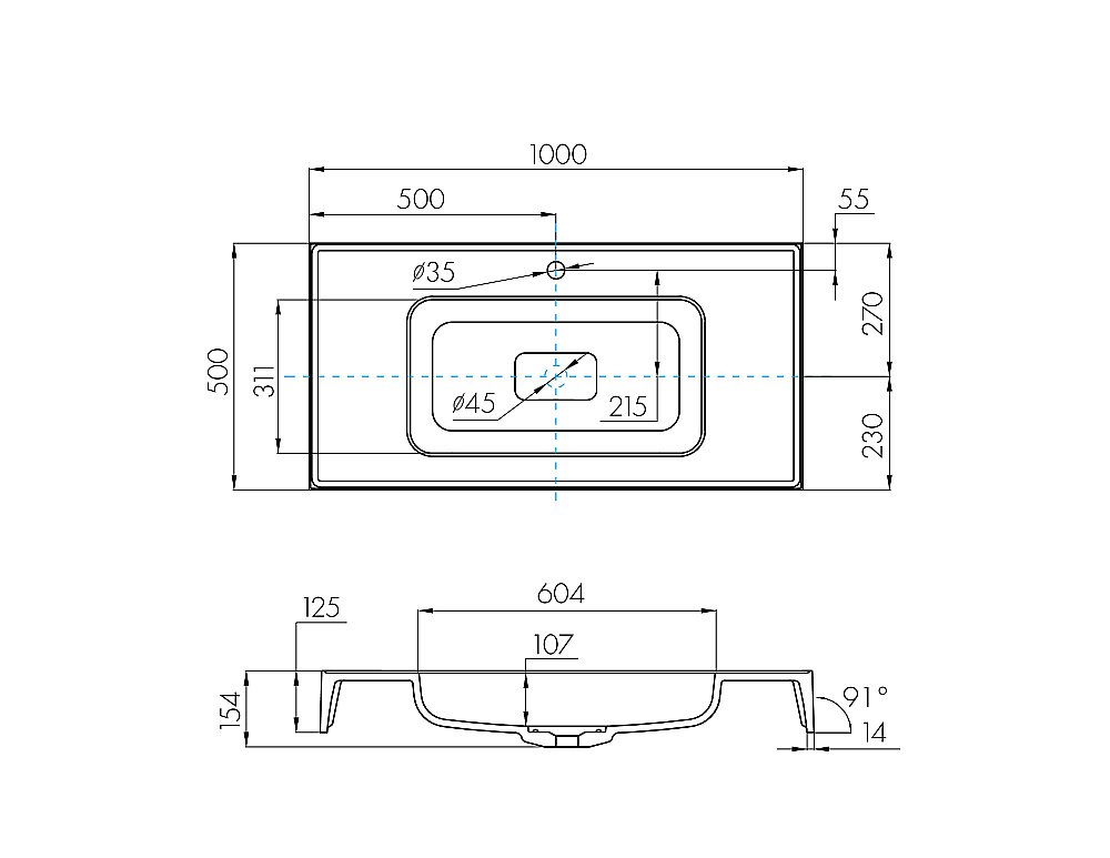 Раковина Акватон Ричмонд 100 1A70603KRD010 белая купить в интернет-магазине Sanbest