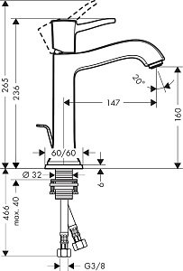 Смеситель для раковины Hansgrohe Metropol Classic 31302090 купить в интернет-магазине сантехники Sanbest