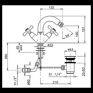 Смеситель для биде Nicolazzi Nuova Brenta 2537CR Хром купить в интернет-магазине сантехники Sanbest
