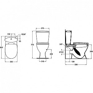 Унитаз напольный с функцией биде Ideal Standard Oceane W903801 белый, с бачком, с крышкой купить в интернет-магазине Sanbest