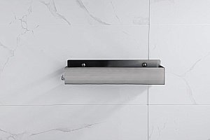 Полка с двумя крючками Boheme Q GUN METAL 10965-GM антрацит купить в интернет-магазине сантехники Sanbest
