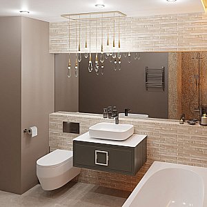 Тумба с раковиной LA FENICE Cubo Grigio 90 серая, столешница белая/ручка белая для ванной в интернет-магазине Sanbest