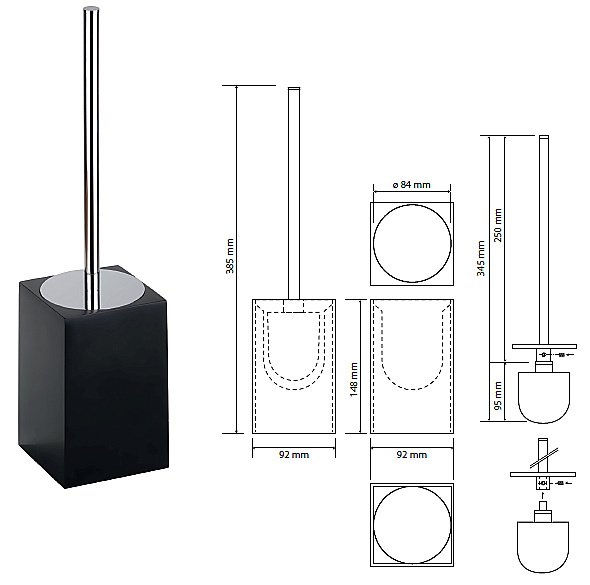 Ёршик напольный Bemeta Gamma 145613310 черный купить в интернет-магазине сантехники Sanbest