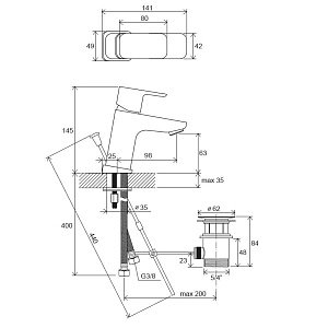 Смеситель для раковины Ravak 10° Free X070126 купить в интернет-магазине сантехники Sanbest