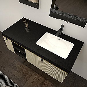 Тумба с раковиной Black & White Gravity AV706.1200 матовое золото для ванной в интернет-магазине Sanbest