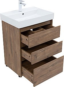 Тумба с раковиной Aquanet Nova Lite 302471 60 дуб рустикальный для ванной в интернет-магазине Sanbest