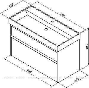 Тумба с раковиной Aquanet Nova Lite 249957 100 дуб рустикальный для ванной в интернет-магазине Sanbest
