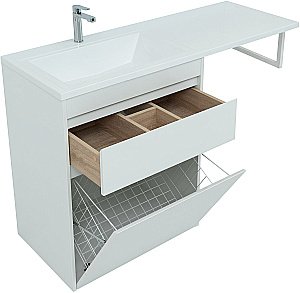 Тумба с раковиной Aquanet Токио 239291 130 белый для ванной в интернет-магазине Sanbest