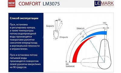 Смеситель для кухни Lemark Comfort LM3075C-White
