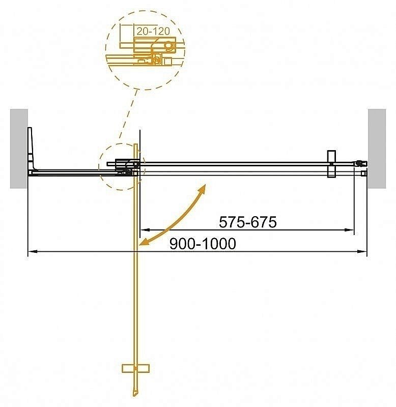 Душевая дверь Cezares Slider B-1 90 BR NERO купить в интернет-магазине Sanbest