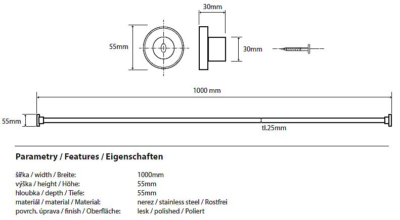 Карниз для ванны Bemeta 101120012 купить в интернет-магазине сантехники Sanbest