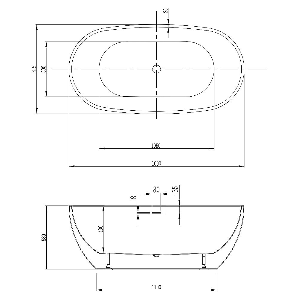 Ванна акриловая Abber 160х81,5 AB9263-1.6 белая купить в интернет-магазине Sanbest