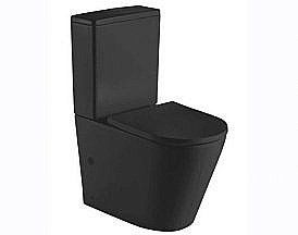 Унитаз напольный CeramaLux 2179-1MB черный матовый, безободковый, с бачком, с крышкой микролифт купить в интернет-магазине Sanbest