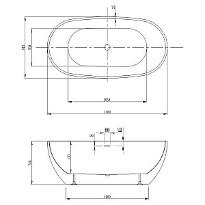 Ванна акриловая Abber 160х81,5 AB9263-1.6 белая купить в интернет-магазине Sanbest
