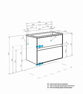 Тумба с раковиной Акватон Либерти 100 дуб эльвезия для ванной в интернет-магазине Sanbest