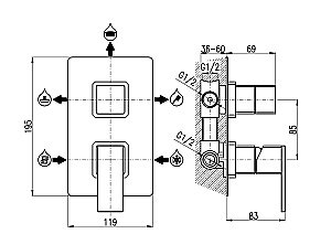 Смеситель для душа/вынны Rav-Slezak LOIRA LR587.3 купить в интернет-магазине сантехники Sanbest