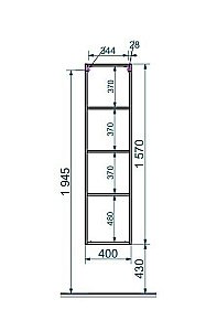 Шкаф-пенал Эстет Монако 40 для ванной в интернет-магазине сантехники Sanbest
