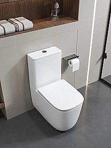 Унитаз напольный Ceruttispa ALVARO CT11089 безободковый с бачком, с крышкой микролифт, слив-торнадо, белый купить в интернет-магазине Sanbest