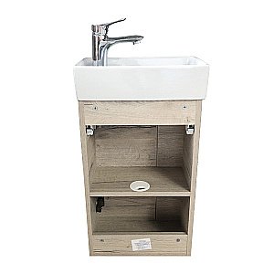 Тумба с раковиной Comforty Асти-40 00-00013798 дуб дымчатый для ванной в интернет-магазине Sanbest