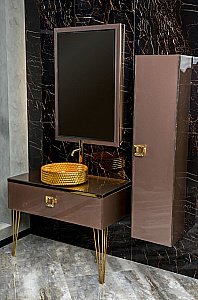 Консоль с раковиной и столешницей Armadi Art LUCIDO 770-100-PU 100 лиловый для ванной в интернет-магазине сантехники Sanbest