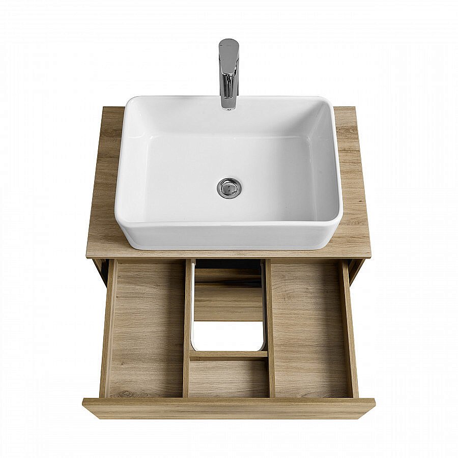 Тумба со столешницей Акватон Либерти 60 дуб эльвезия для ванной в интернет-магазине Sanbest