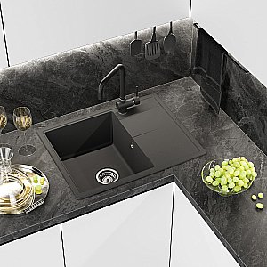 Кухонная мойка Misty Titan 65 TIT-65х51-01 антрацит купить в интернет-магазине сантехники Sanbest