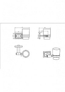 Стакан для зубных щеток CeramaLux Gamma 12302 хром купить в интернет-магазине сантехники Sanbest