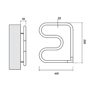 Полотенцесушитель Domoterm  DMT 104-25 40x60 EK R купить в интернет-магазине сантехники Sanbest