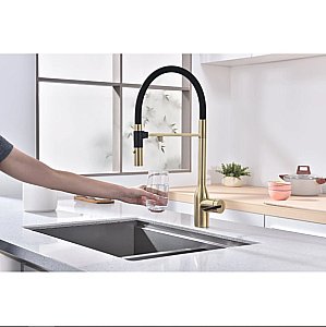 Смеситель для кухни Paulmark Magneto One Ma213188-LG светлое золото купить в интернет-магазине сантехники Sanbest