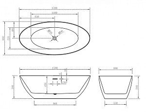 Ванна акриловая ABBER AB9374-1.7 170х80 купить в интернет-магазине Sanbest