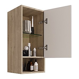 Полупенал Dreja PERFECTO 99.0815 35 белый глянец/дуб эврика для ванной в интернет-магазине сантехники Sanbest