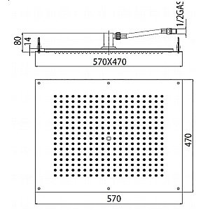 Верхний душ Bossini Dream Rectangular H38391.030 хром купить в интернет-магазине сантехники Sanbest