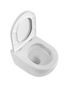 Унитаз подвесной BelBagno Compatto BB003CH-TOR/SC белый, безободковый, с крышкой микролифт, слив-торнадо купить в интернет-магазине Sanbest