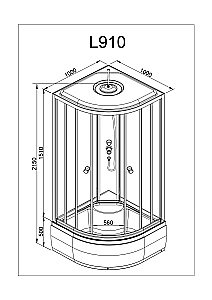 Душевая кабина DTO L 910 с пультом 100х100 купить в интернет-магазине Sanbest