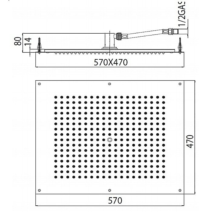 Верхний душ Bossini Dream Rectangular H38391.030 хром купить в интернет-магазине сантехники Sanbest