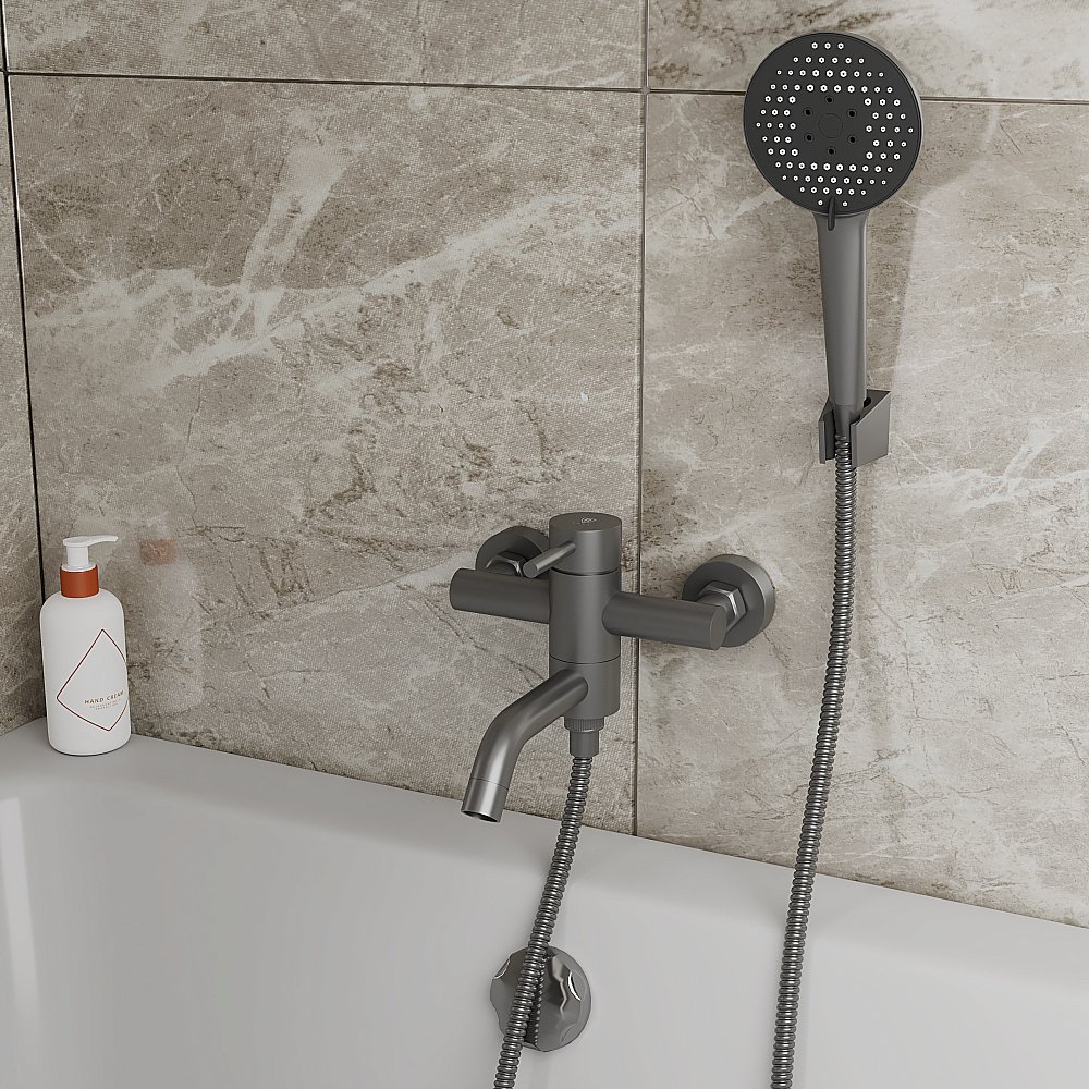 Смеситель для ванны Rush Melos SUS1101-44Grey графит купить в интернет-магазине сантехники Sanbest