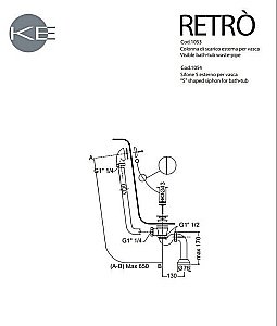 Ванна акриловая Kerasan Retro 105590 170x77 белая, ножки хром купить в интернет-магазине Sanbest