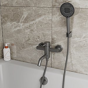 Смеситель для ванны Rush Melos SUS1101-44Grey графит купить в интернет-магазине сантехники Sanbest
