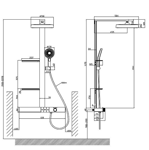 Душевая система Black&White Gravity 9005NC хром глянцевый купить в интернет-магазине сантехники Sanbest