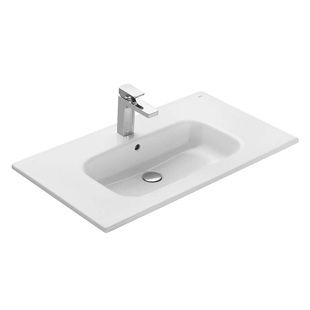 Тумба с раковиной Акватон Римини 80 белая глянцевая для ванной в интернет-магазине Sanbest