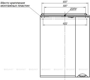 Зеркало со шкафом Aquanet Гретта 70 светлый дуб в ванную от интернет-магазине сантехники Sanbest