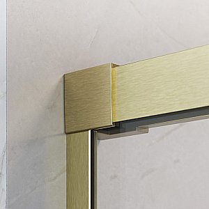 Душевой уголок Radaway Idea Brushed Gold KDJ 150х90 L стекло прозрачное/профиль брашированное золото купить в интернет-магазине Sanbest