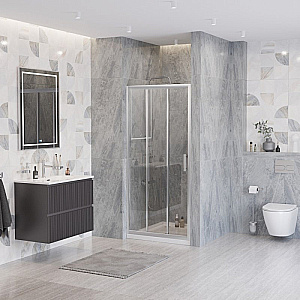 Душевая дверь BelBagno UNO-195-BF-3 120 стекло прозрачное/профиль хром купить в интернет-магазине Sanbest