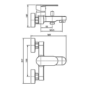 Смеситель для ванны Koller Pool Round Arc 0100 хром купить в интернет-магазине сантехники Sanbest